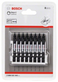 Биты для шуруповерта и ударного гайковерта T15 Impact Control, 8 шт. Bosch 2608522342 (2.608.522.342)
